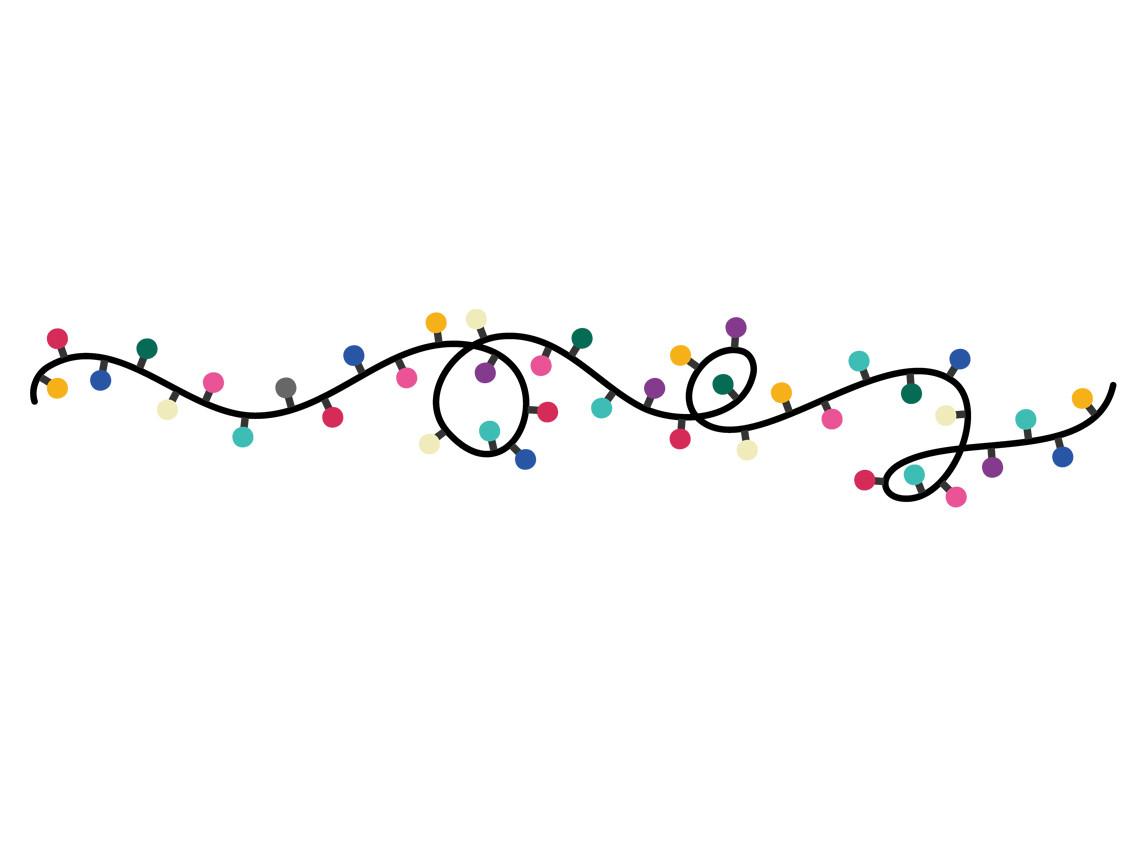 christmas lights stickers: Curly Bulb Border by George Khelashvili original product preview
