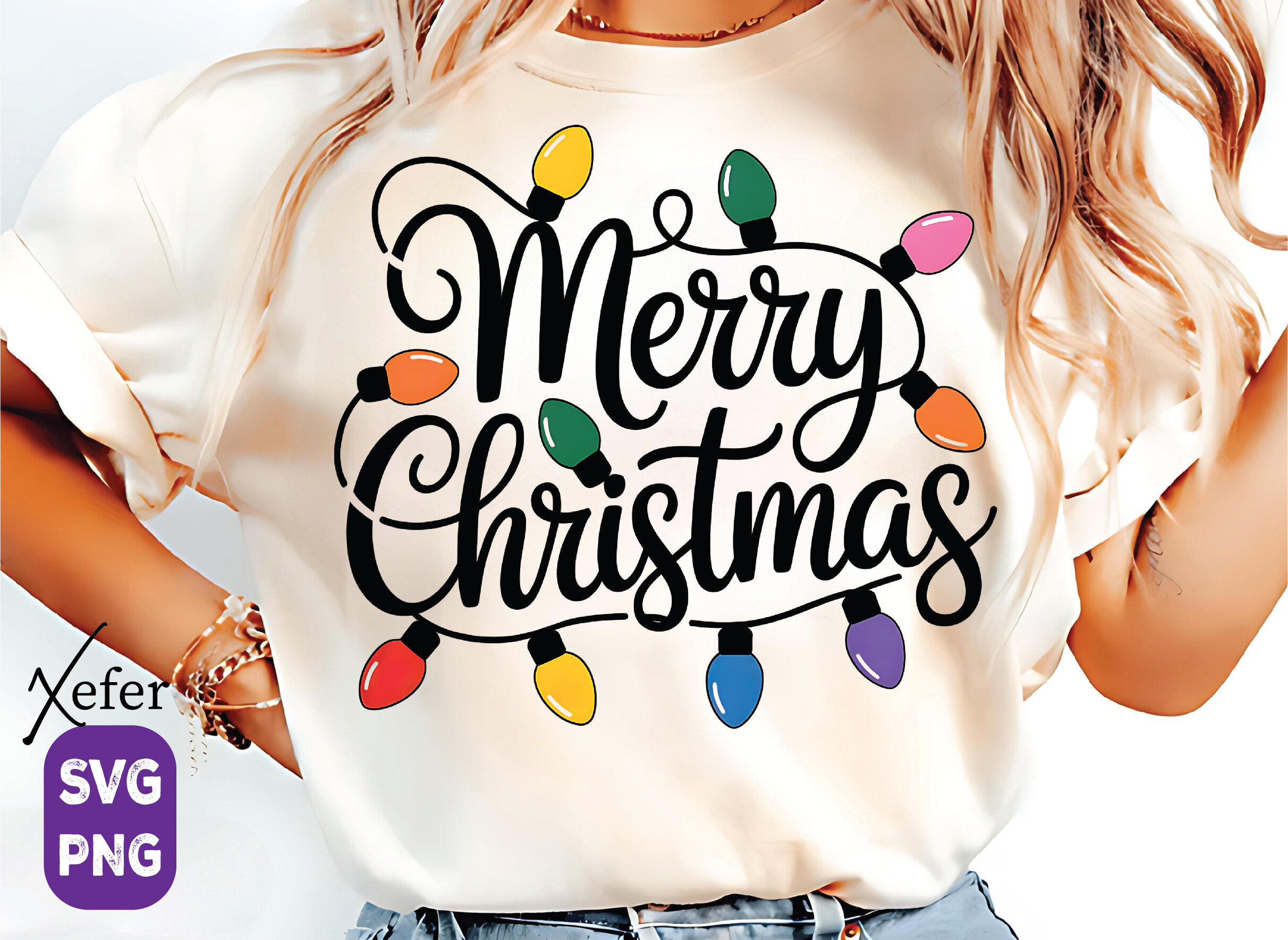 christmas lights stickers: Merry Christmas Light Lettering by Nurjahan original product preview