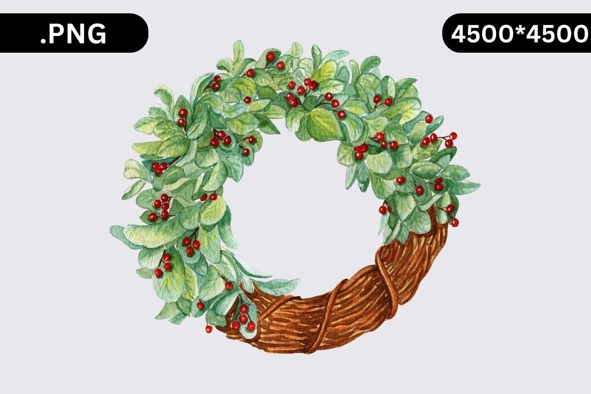christmas wreath stickers: Woven Branch Wreath by NyDesign original product preview