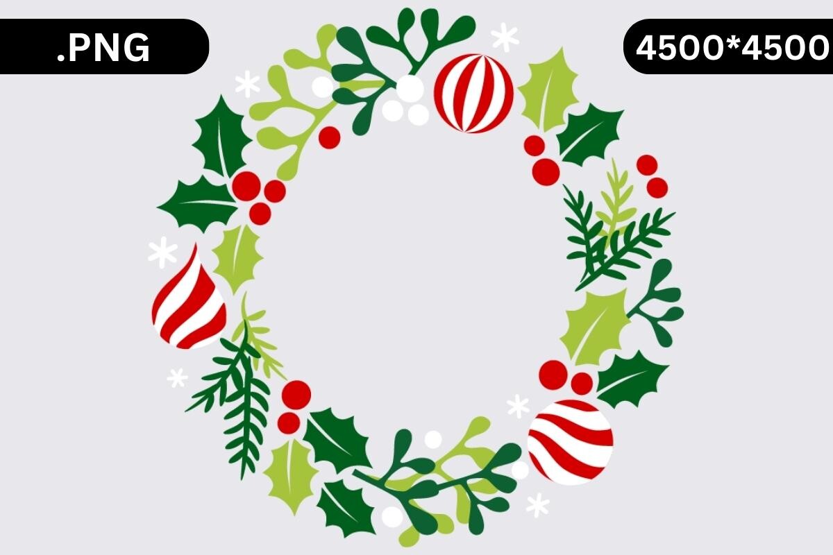 christmas wreath stickers: Ornament and Foliage Ring by NyDesign original product preview