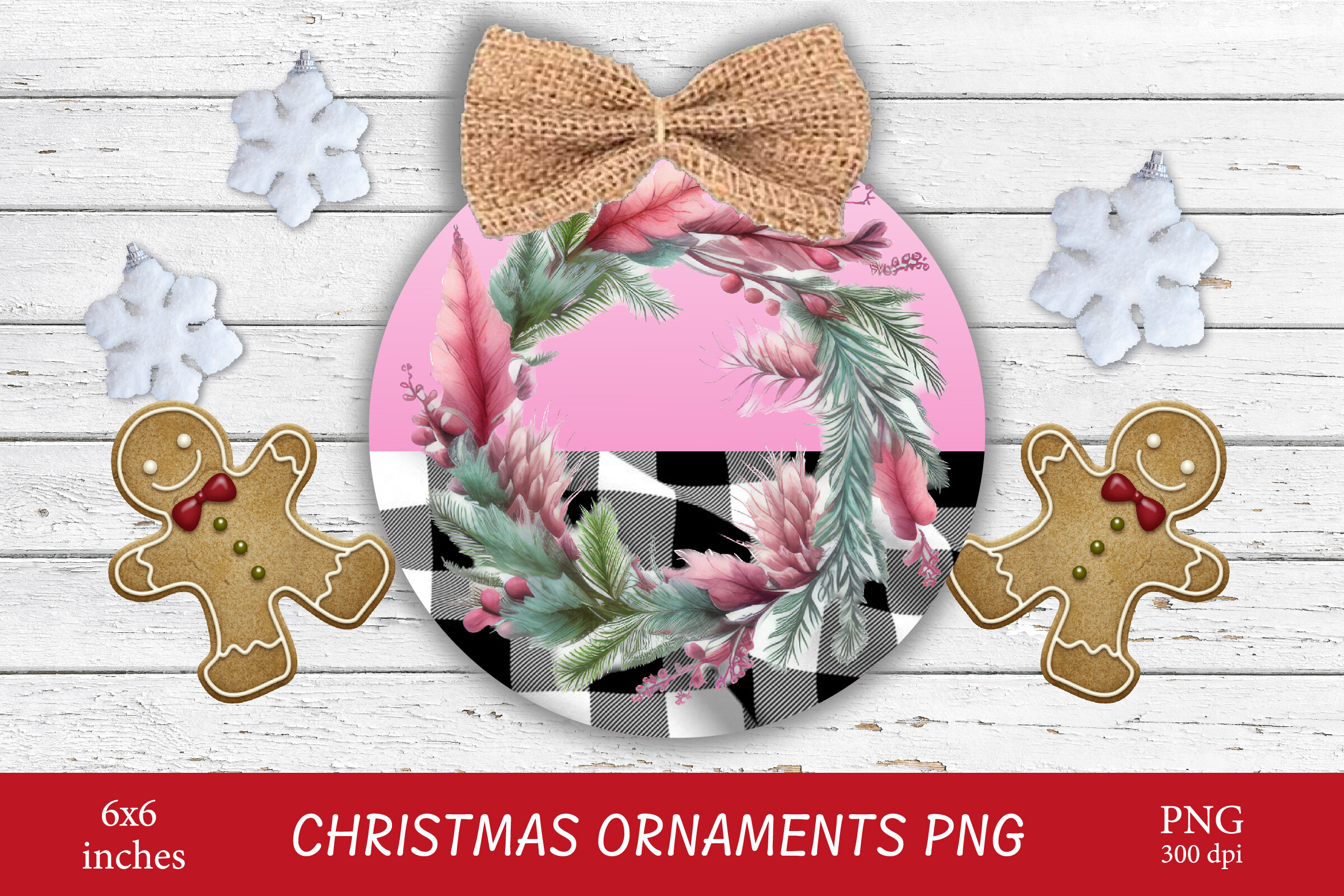 christmas wreath stickers: Pink Wreath Ornament by olyate0108 original product preview