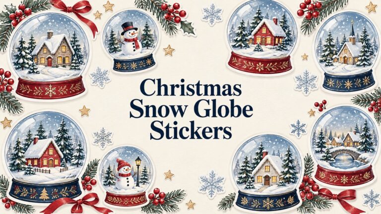 Christmas Snow Globe Stickers illustrated cover
