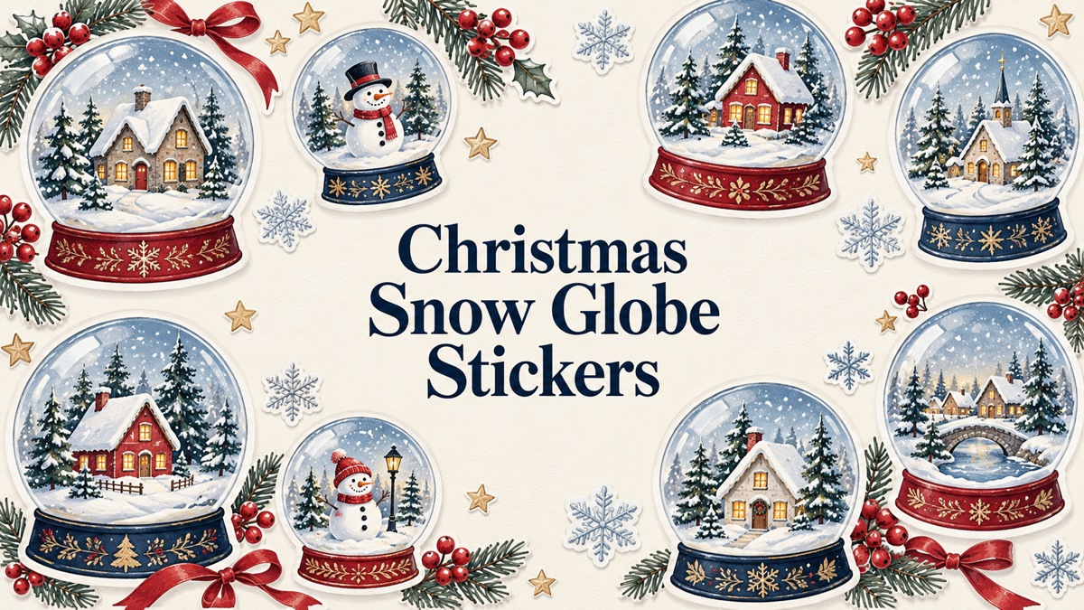 Christmas Snow Globe Stickers illustrated cover