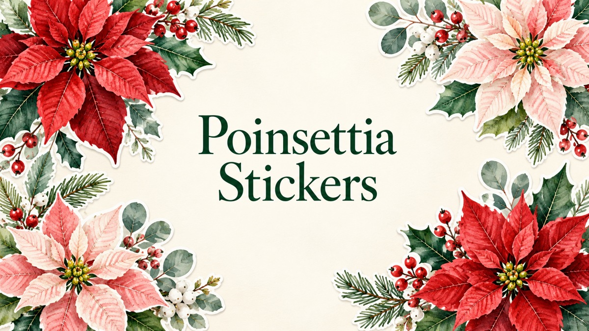 Poinsettia Stickers illustrated cover