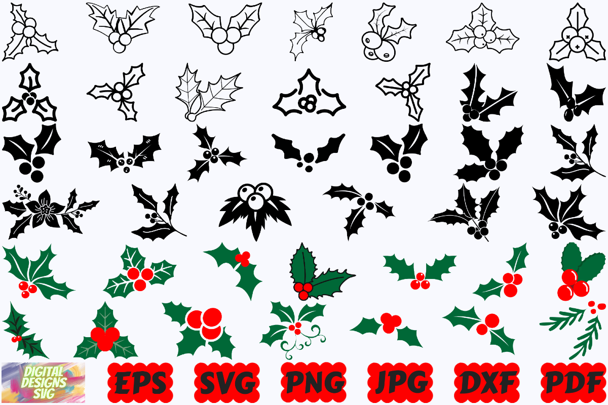 poinsettia stickers: Poinsettia Vector and PNG Design Bundle original product preview