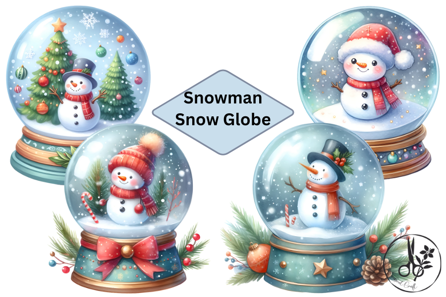 christmas snow globe stickers: Snowman Snow Globe Illustrations original product preview