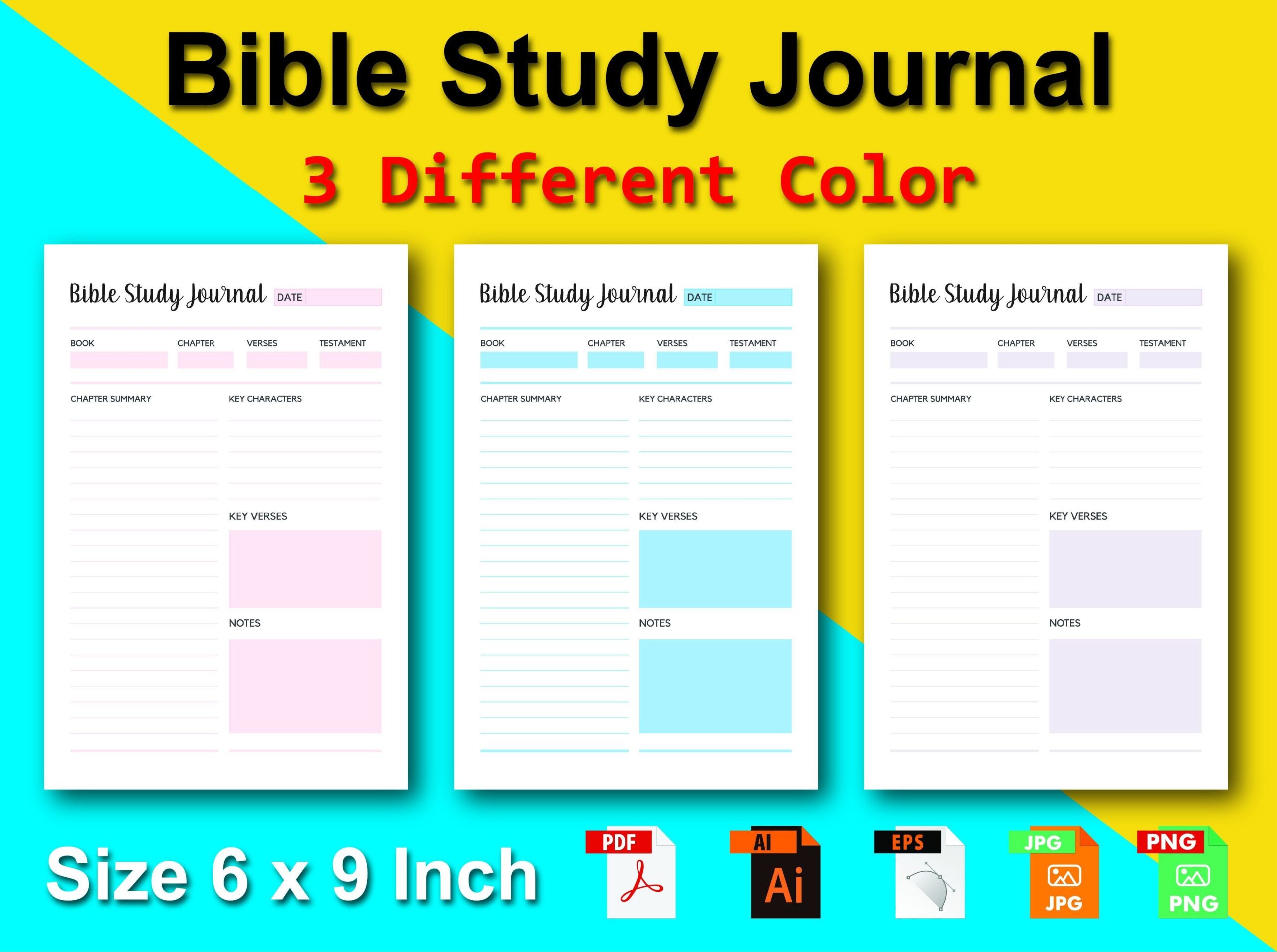 bible study journal templates: Three Bible Study Pages with Source Files original product preview