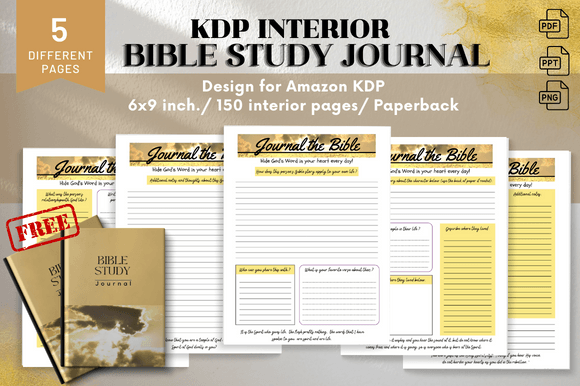 bible study journal templates: Gold Faith Journal with Cover and Scripture Card original product preview