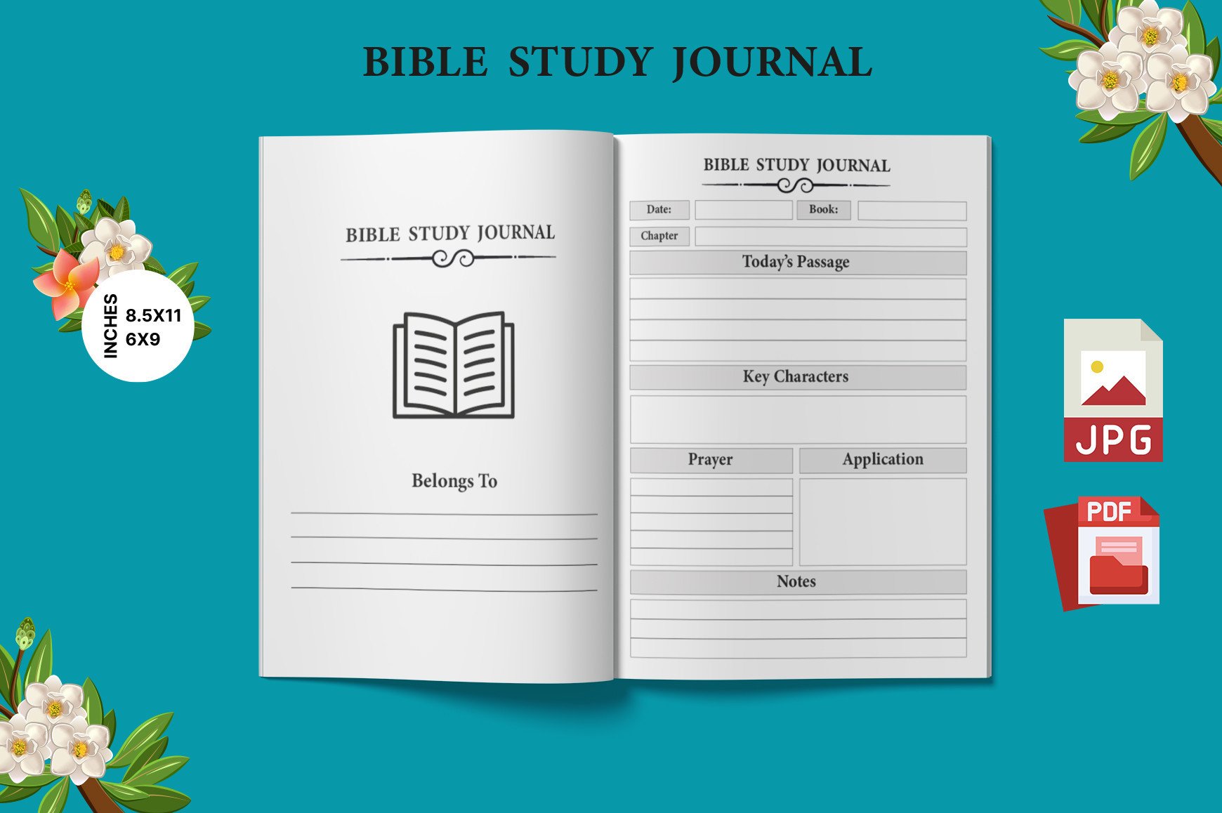 bible study journal templates: Bible Study PDFs with Several Lengths original product preview