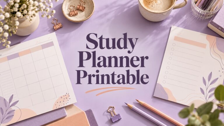 Study Planner Printable illustrated article cover