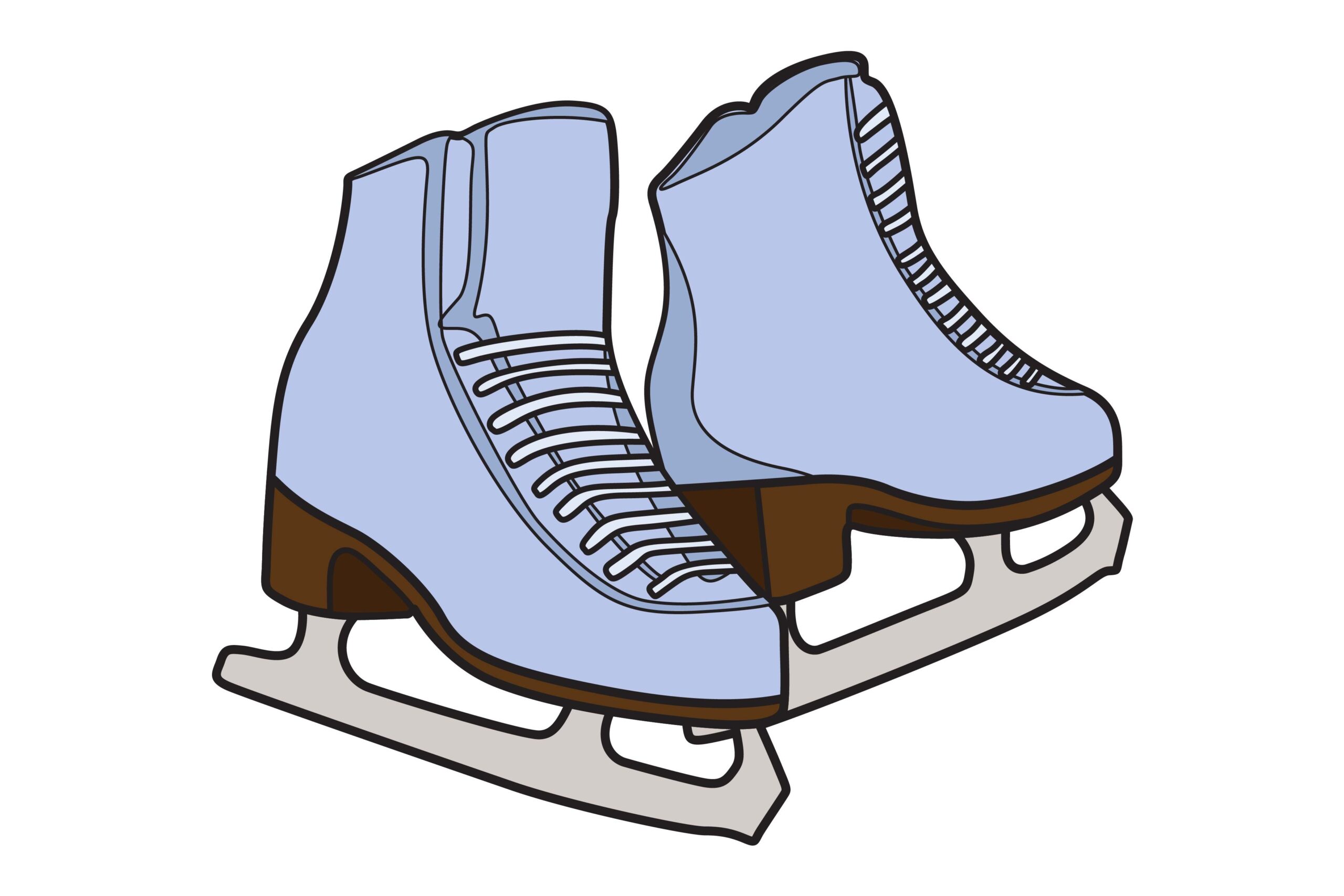 ice skating stickers: Blue Ice Skating Shoes Illustration with Six File Formats original product preview