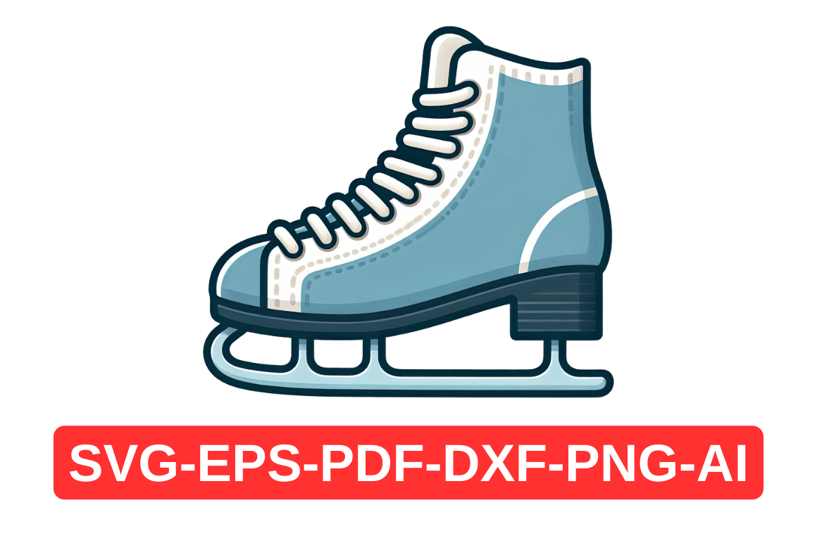 ice skating stickers: Single Ice Skate Design with SVG and PNG Versions original product preview