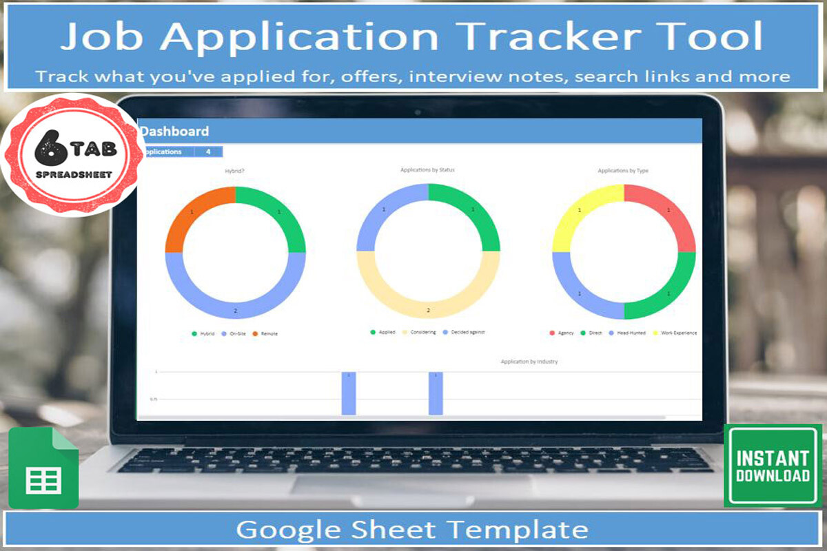 job application tracker templates: Google Sheets Job Application Tracker with Interview Stages original product preview