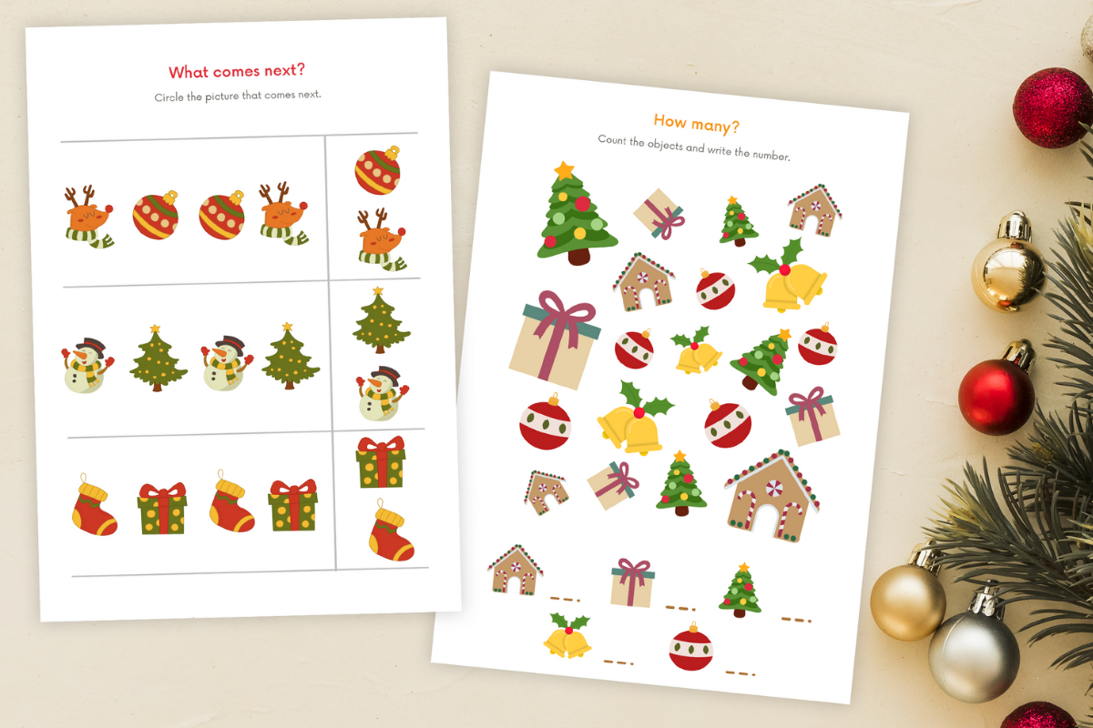 christmas activity books: Twelve-Page Christmas Workbook with Eleven Worksheets original product preview