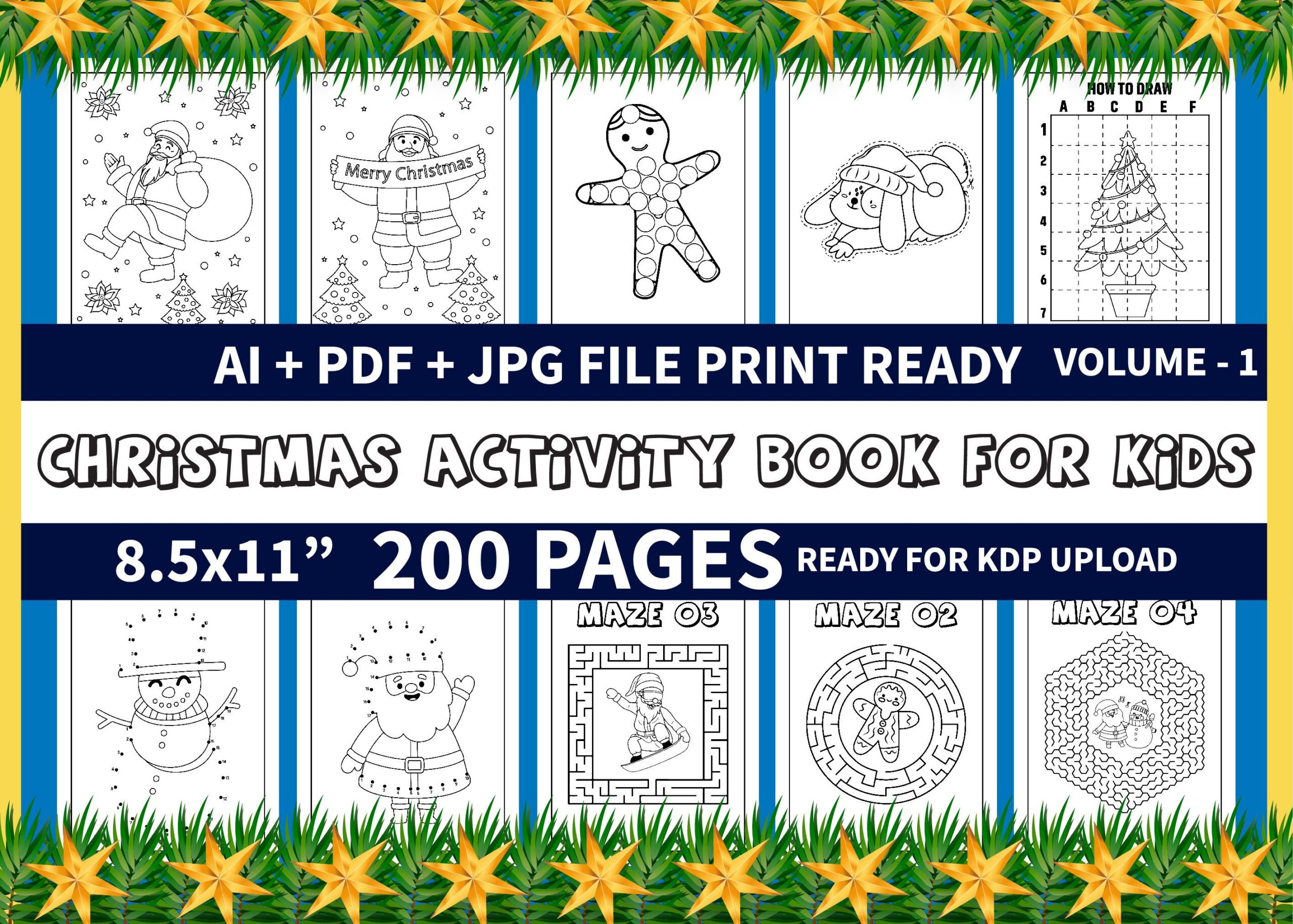 christmas activity books: Two-Hundred-Page Christmas Activity Book Volume One original product preview
