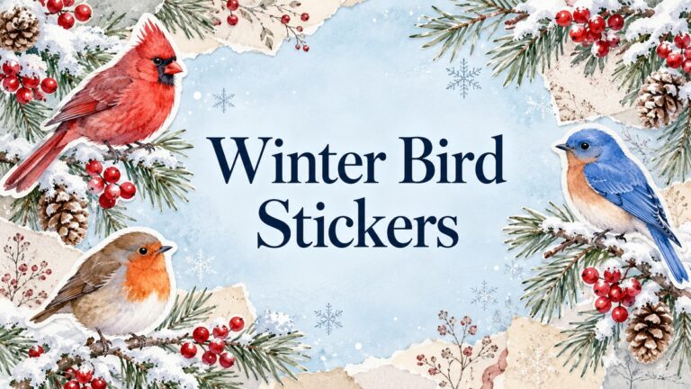 Winter Bird Stickers illustrated article cover