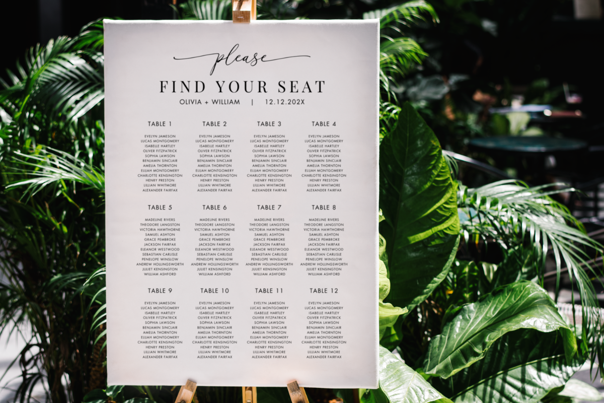 wedding seating chart templates: Haffa Studio Canva Seating Sign original product preview