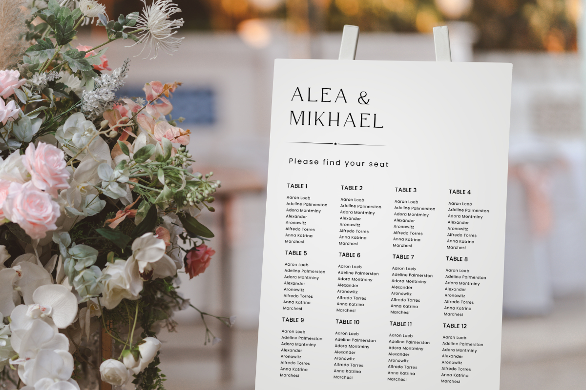 wedding seating chart templates: Modern Canva Seating Chart in Three Sizes original product preview