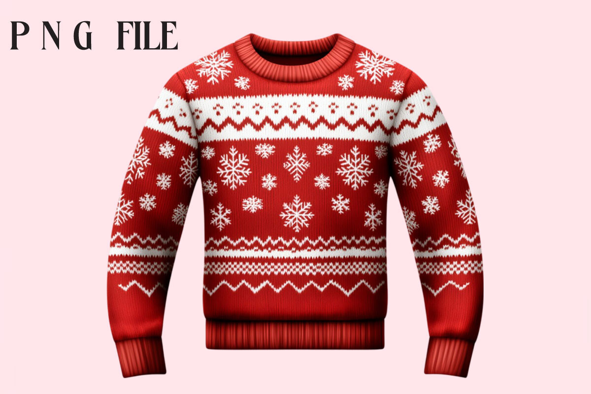 Christmas sweater stickers: Single Sweater PNG by Creative Design House