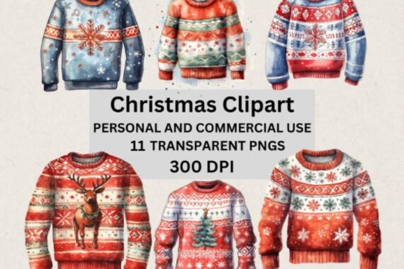 Christmas sweater stickers: Eleven Christmas Sweater PNGs by LaxMuni