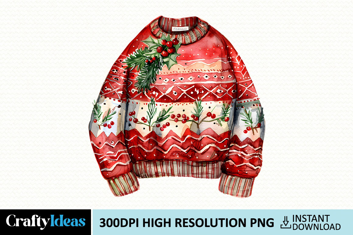 Christmas sweater stickers: Single Transparent Sweater Design by CraftyIdeas