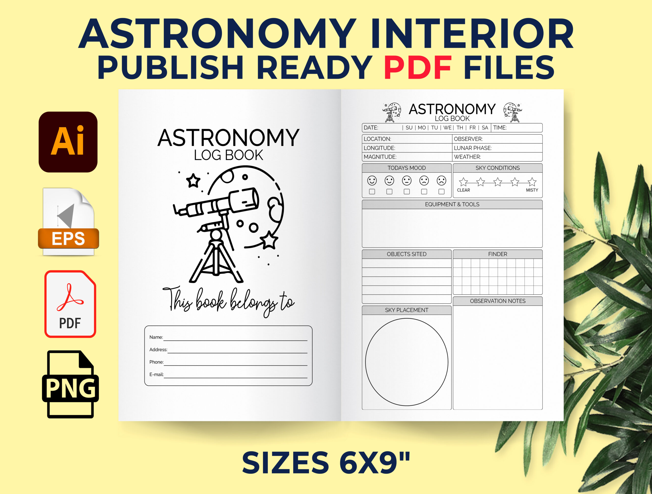 astronomy observation log templates: 120-Page Astronomy Log by Cozy Pik