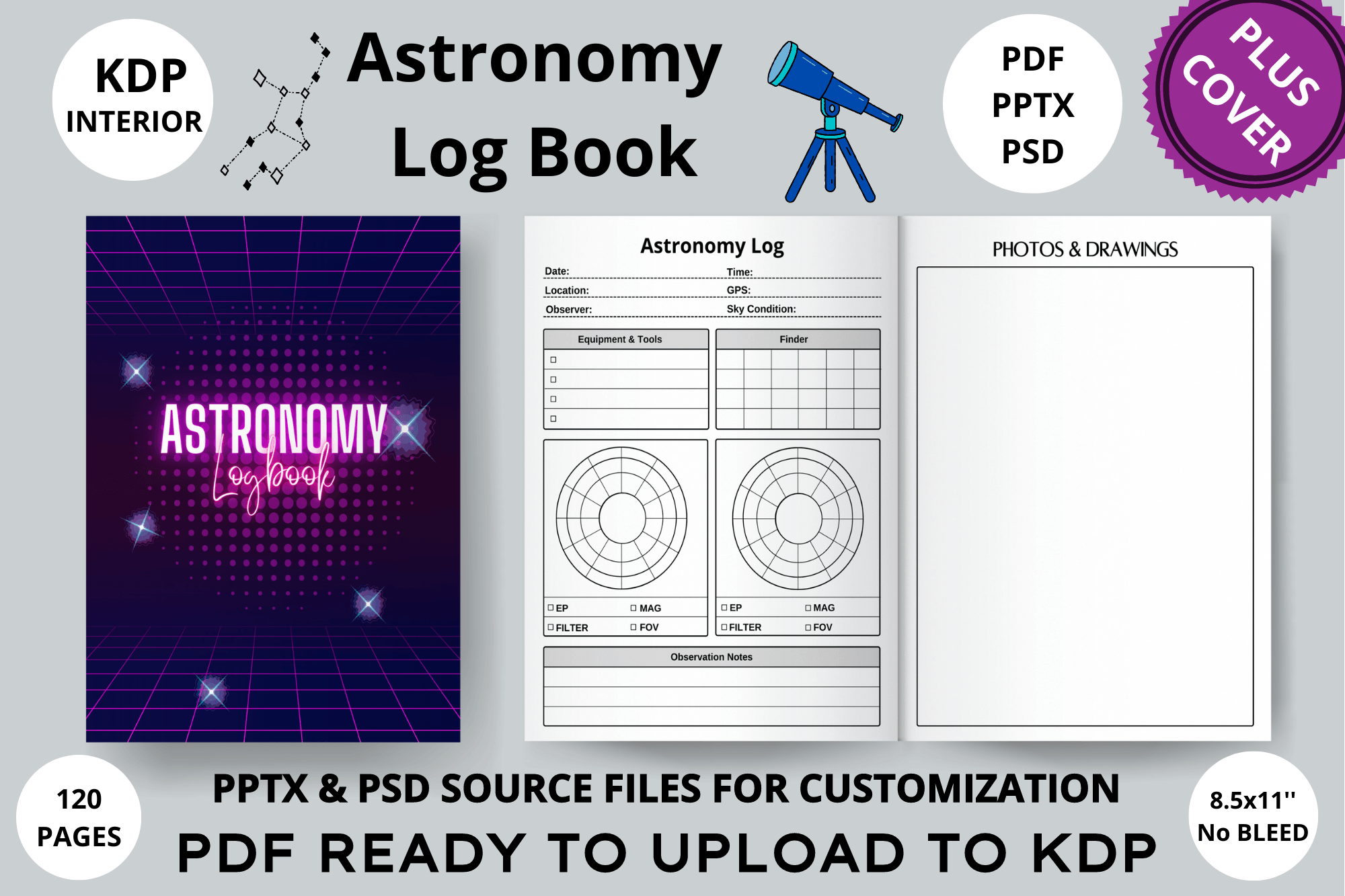 astronomy observation log templates: Astronomy Interior and Cover by KDP star