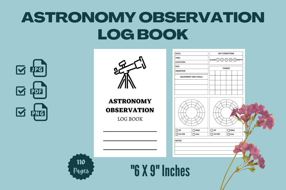 astronomy observation log templates: 110-Page Equipment and Sky-Conditions Log by Philip Pub