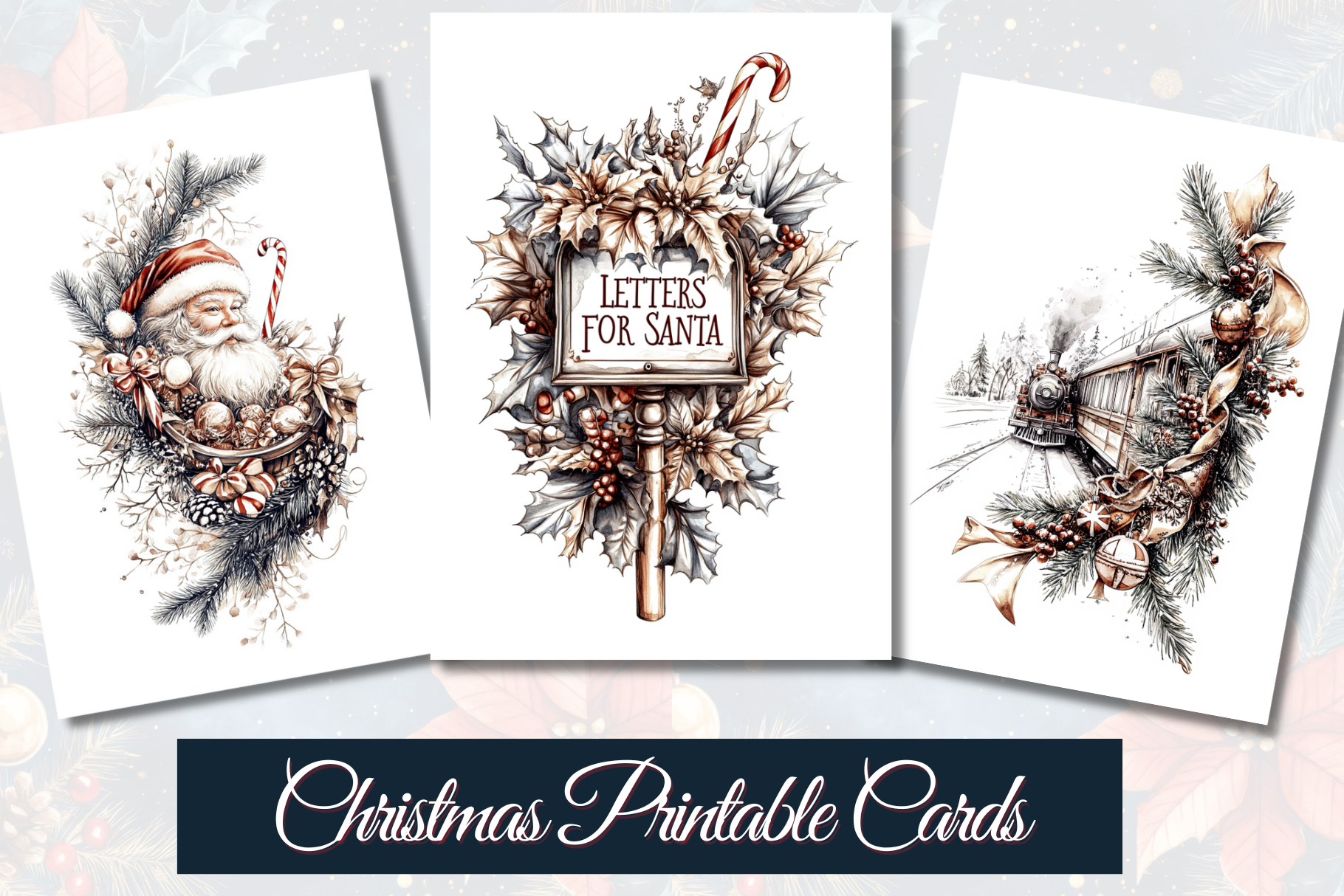 Christmas journal cards: Nine Small Christmas Cards by Natalia Bazilenco