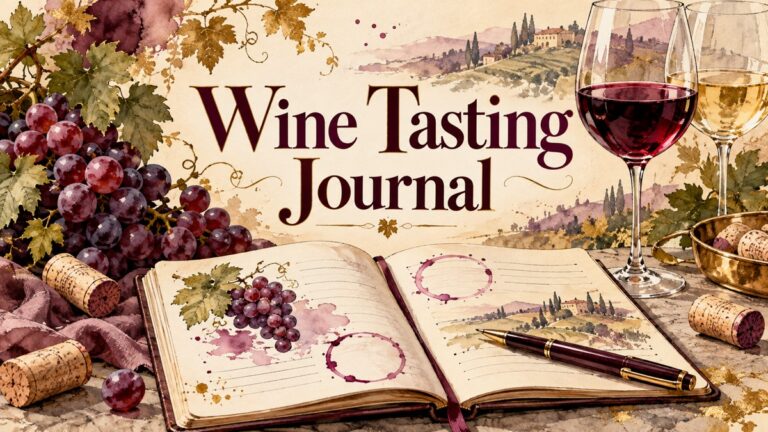 Wine Tasting Journal — illustrated editorial cover