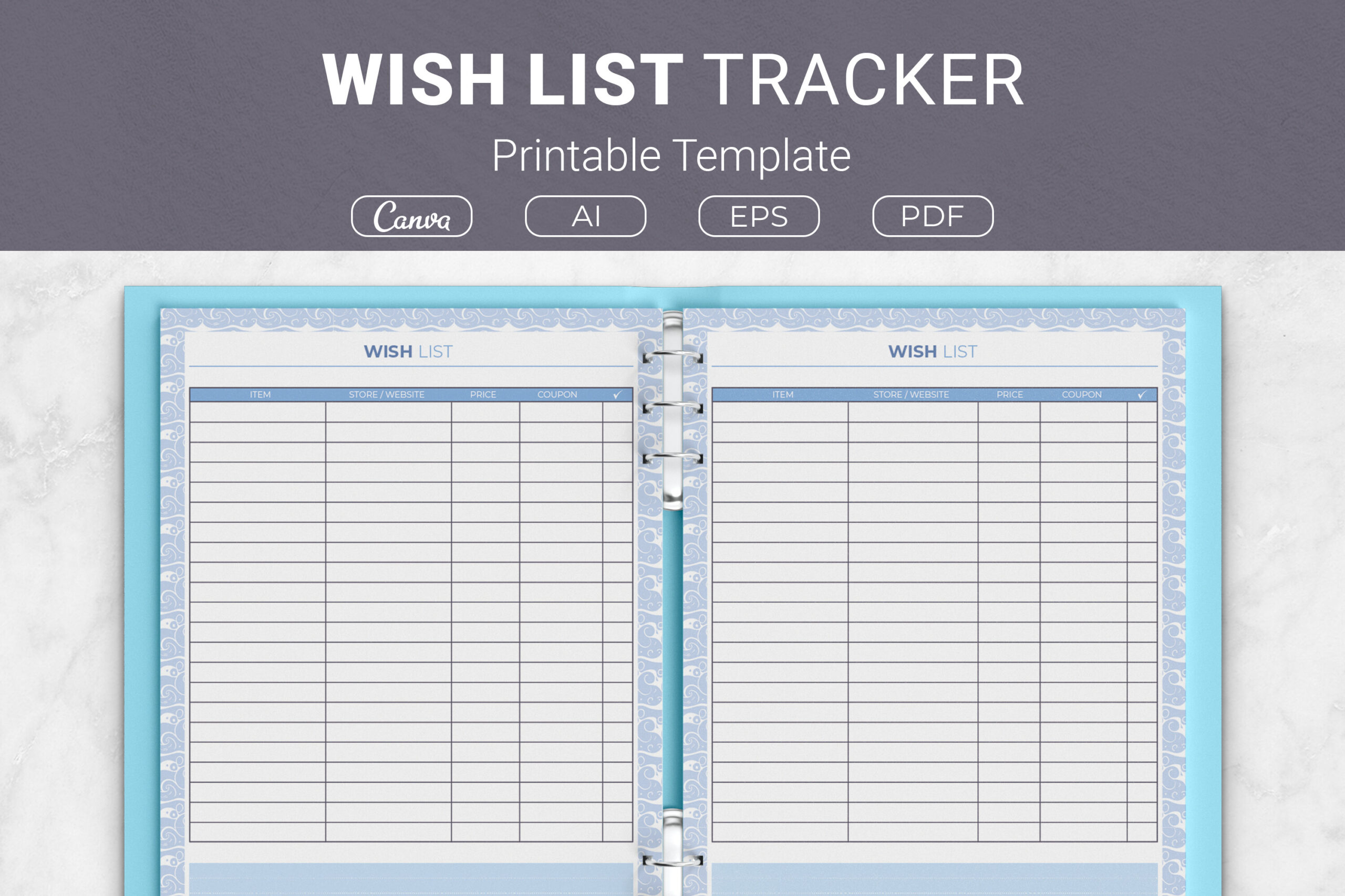 Black Friday Shopping Planner — Editable Wishlist with Store, Price, and Coupon Fields