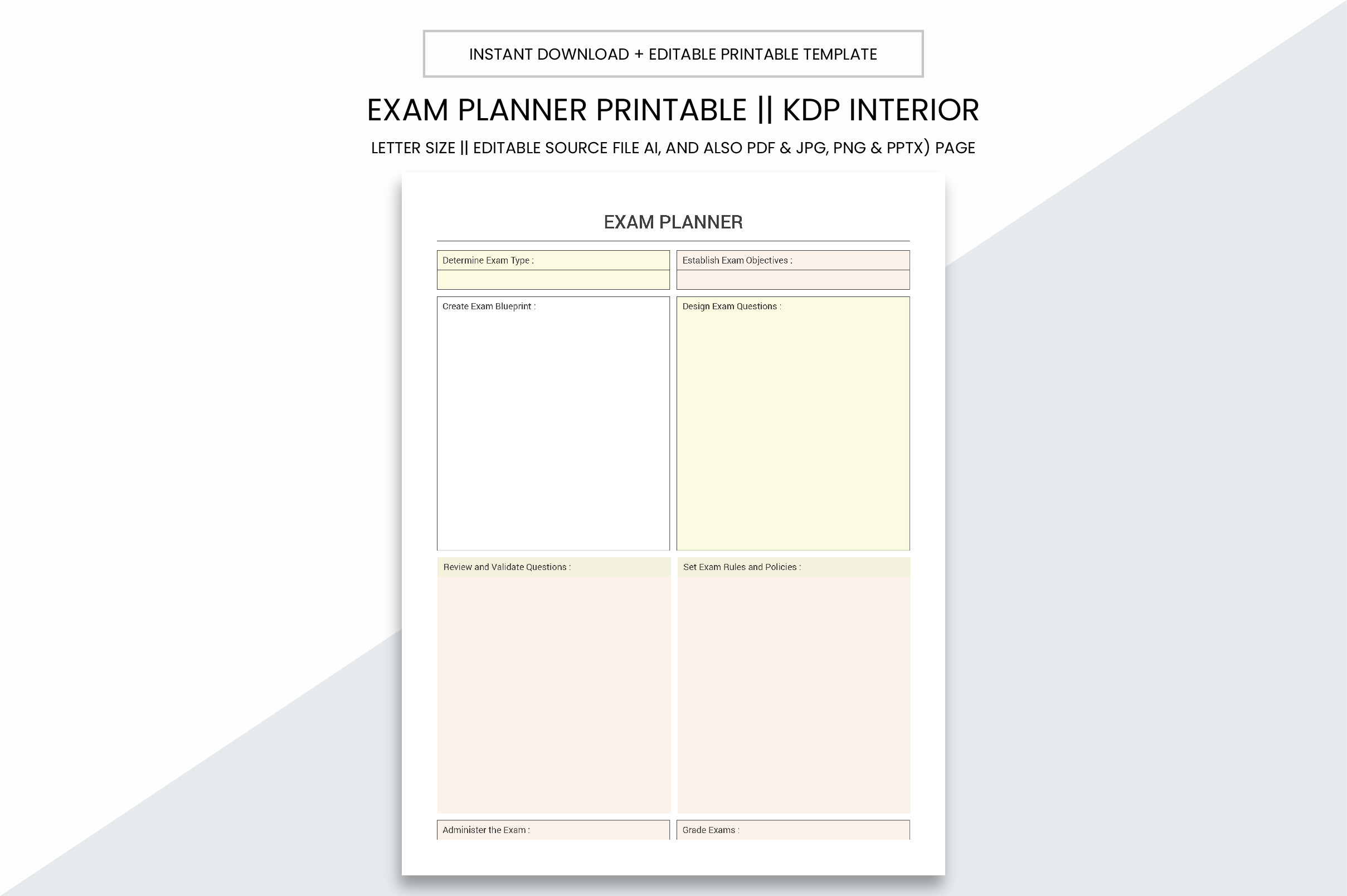 Exam Planner — Exam Planner with Illustrator and PowerPoint Files