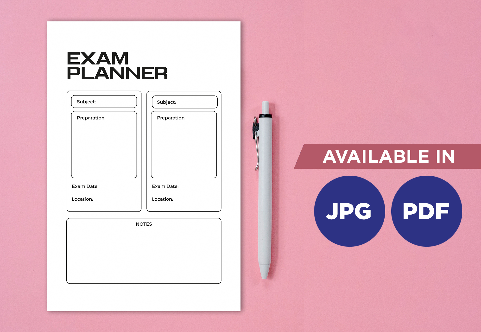Exam Planner — Multi-Size Exam Planner by TiveCreate