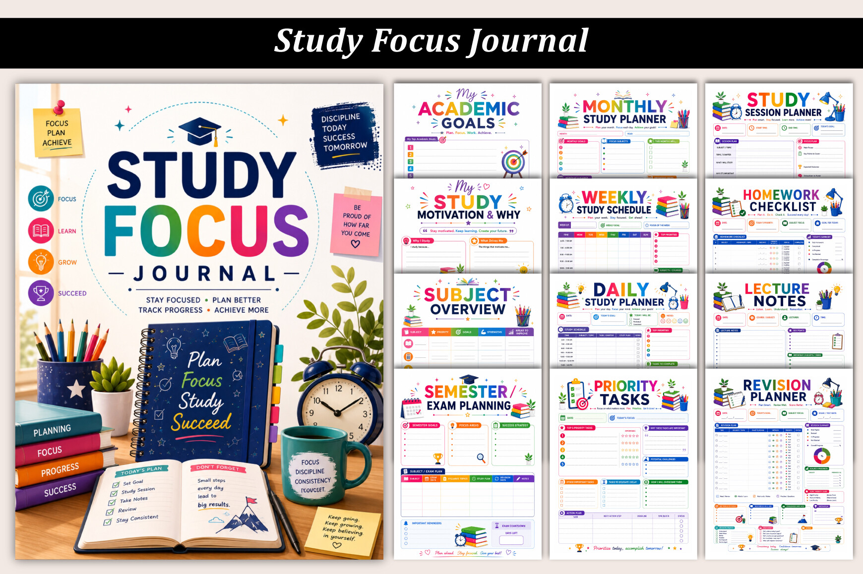 Exam Planner — Study Focus Journal with Practice-Test Tracking