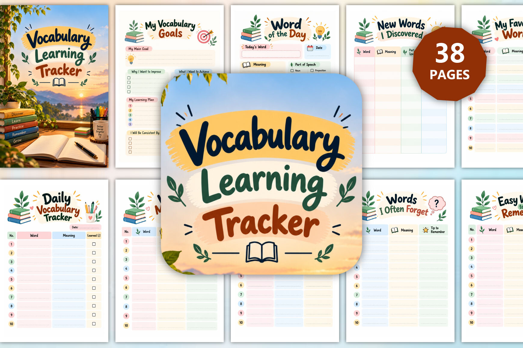 Language Learning Planner — Vocabulary Learning Tracker for Young English Learners