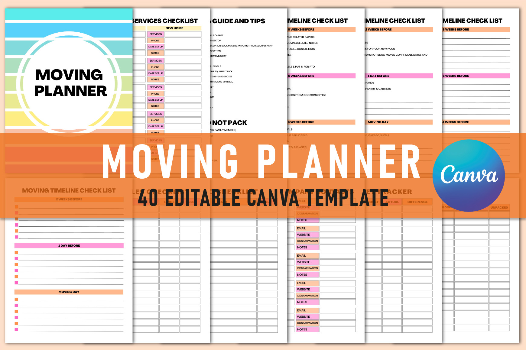 Moving Planner — Editable Moving Planner with Room and Floor Plans