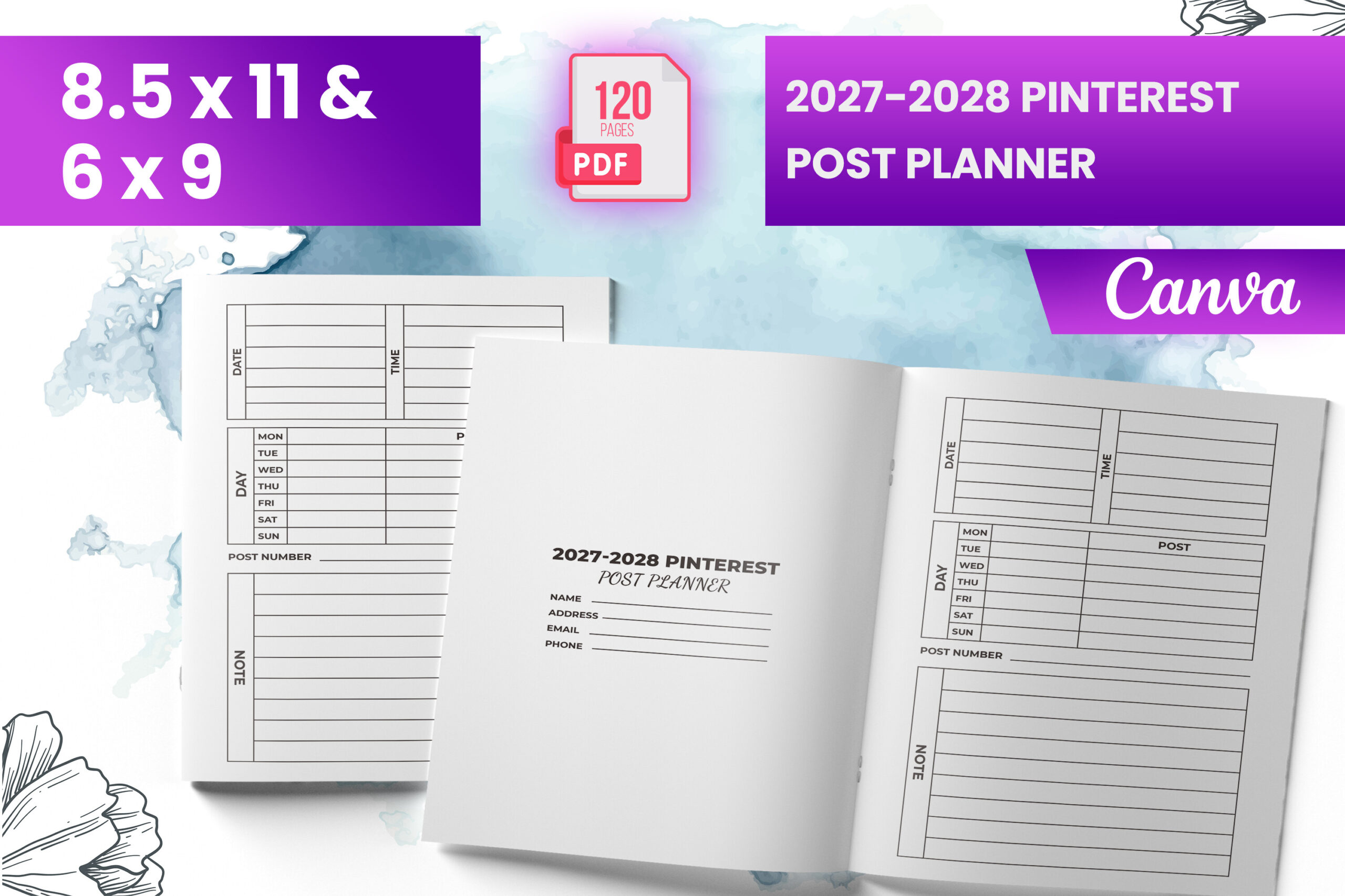 Pinterest Planner — 2027–2028 Pinterest Post Planner