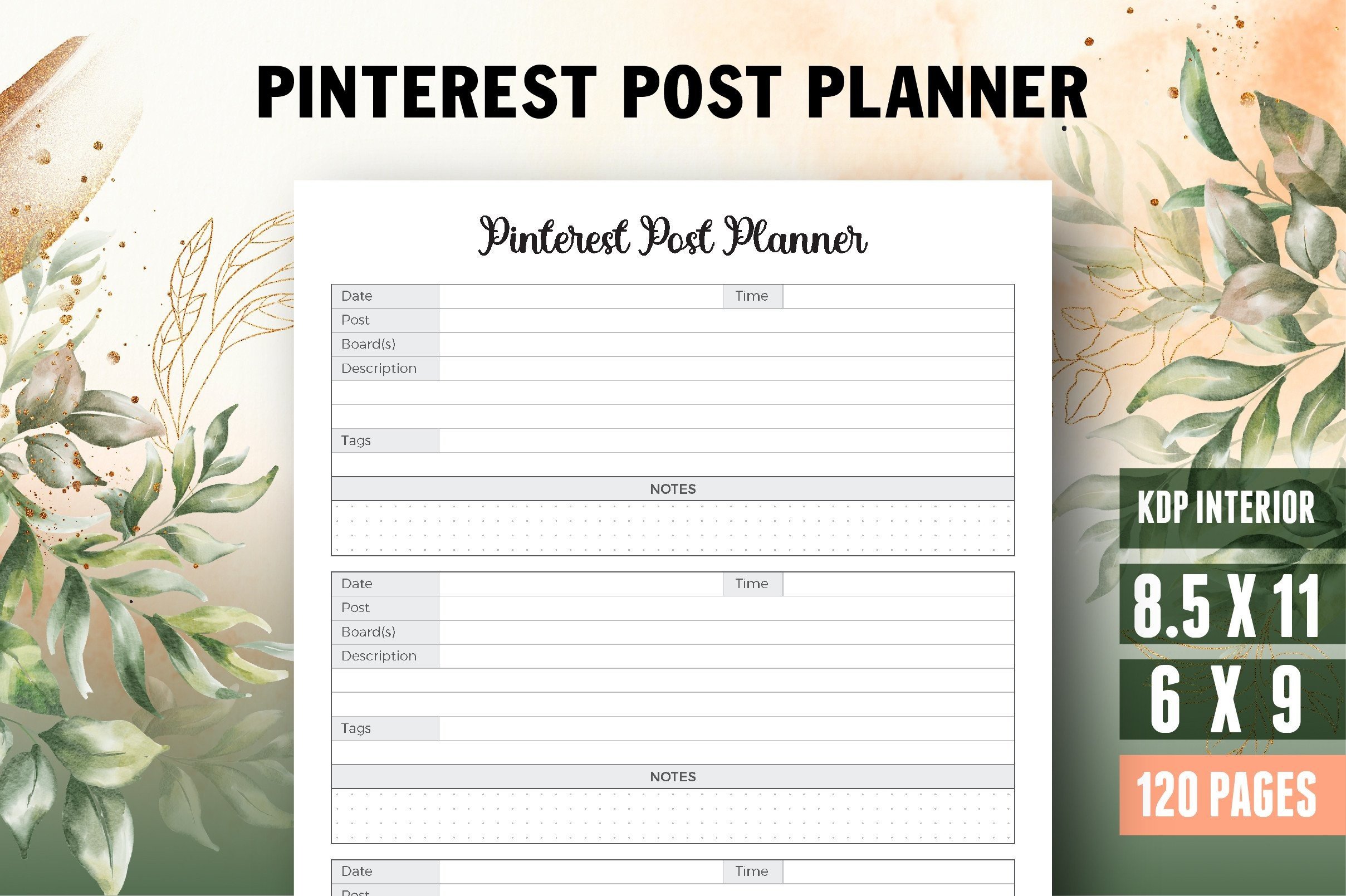 Pinterest Planner — Pinterest Post Planner Journal Log Book