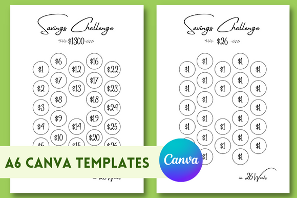 Savings Challenge Planner — Mini Savings Challenges Canva Templates