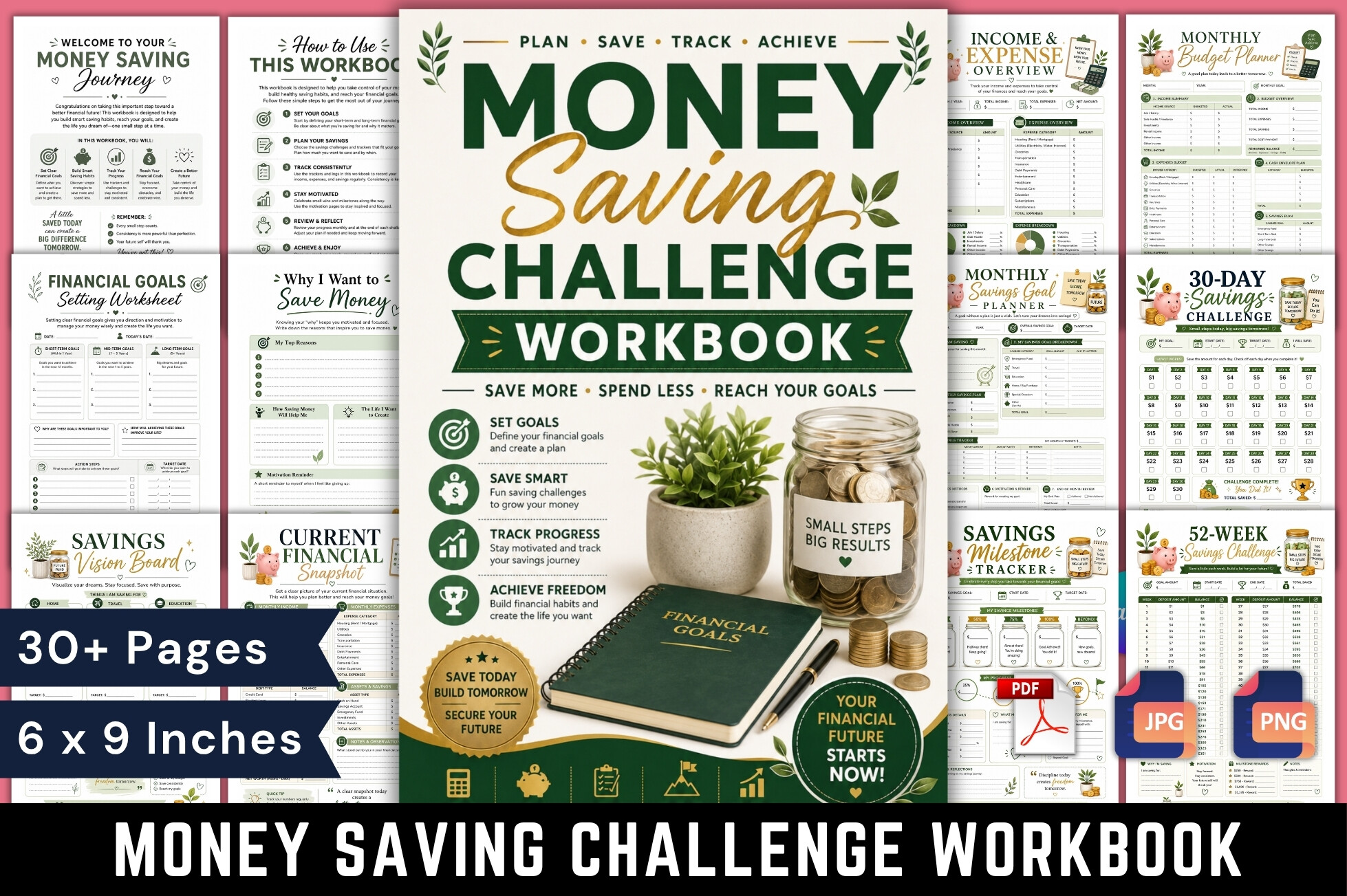 Savings Challenge Planner — Compact Money Saving Challenge Workbook