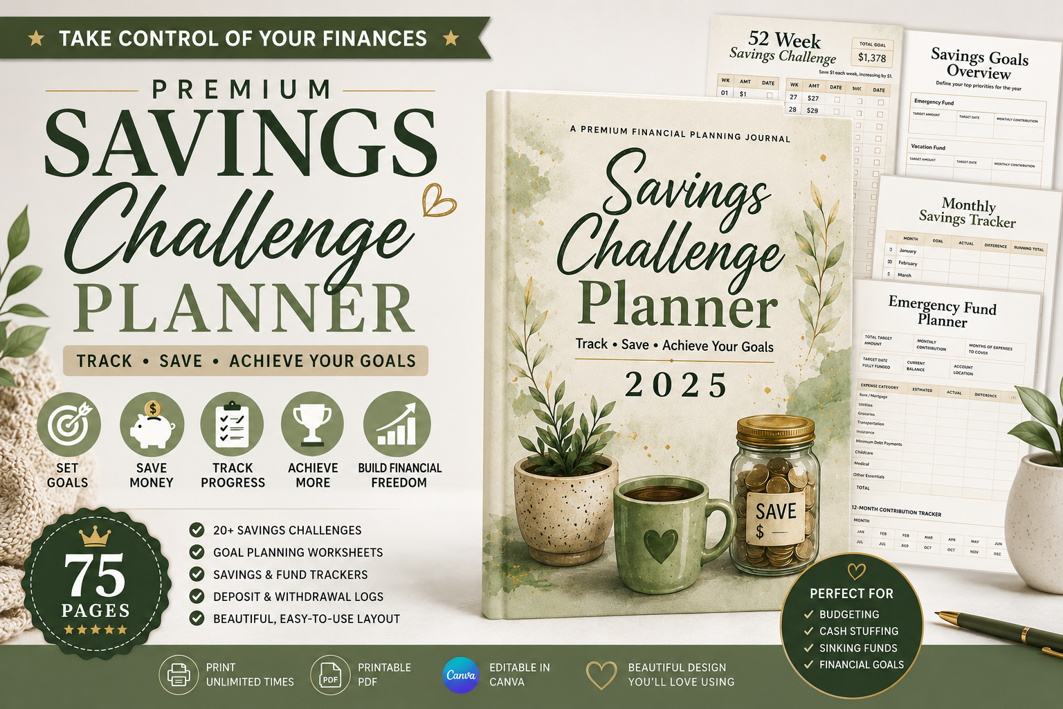 Savings Challenge Planner — Premium Savings Challenge Planner