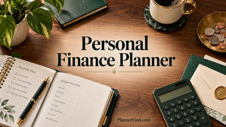 Personal Finance Planner in a realistic styled planning workspace