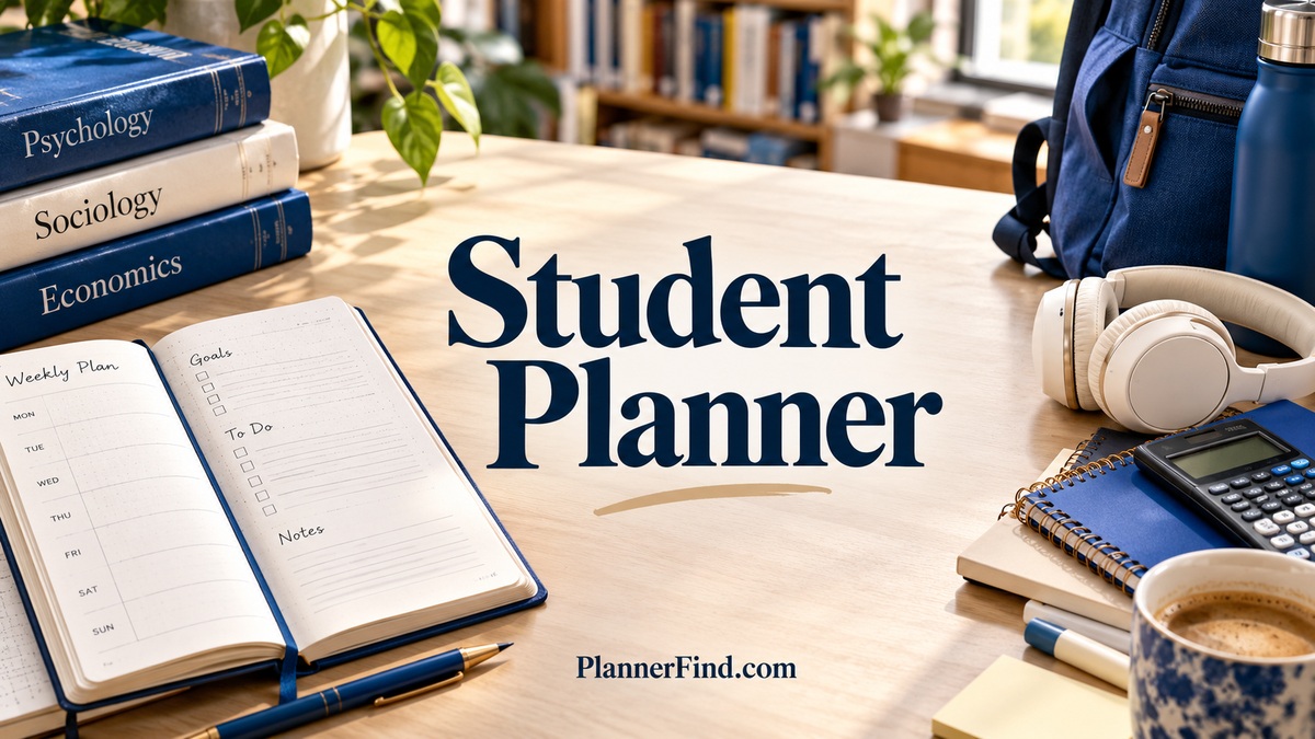 Student Planner in a realistic styled planning workspace