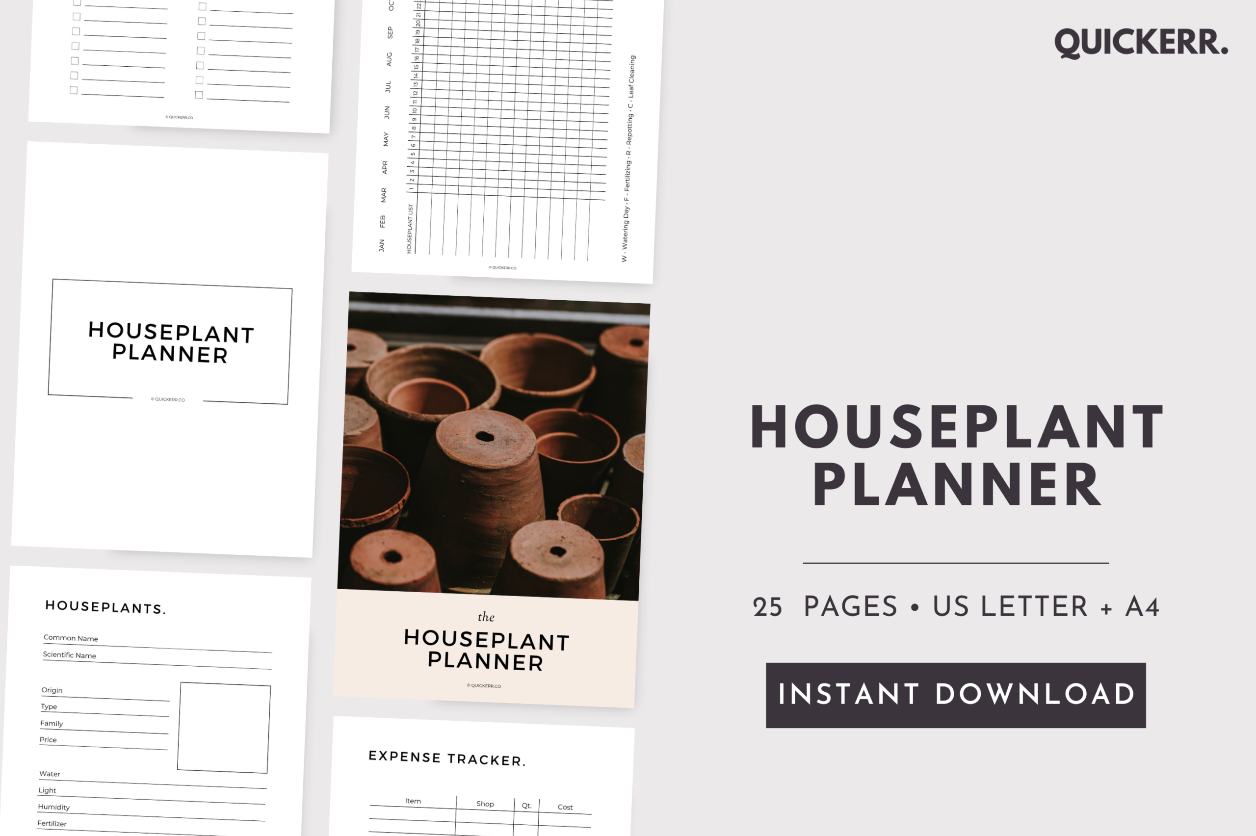 Plant Care Journal: An Undated Houseplant Binder in A4 and Letter original product preview