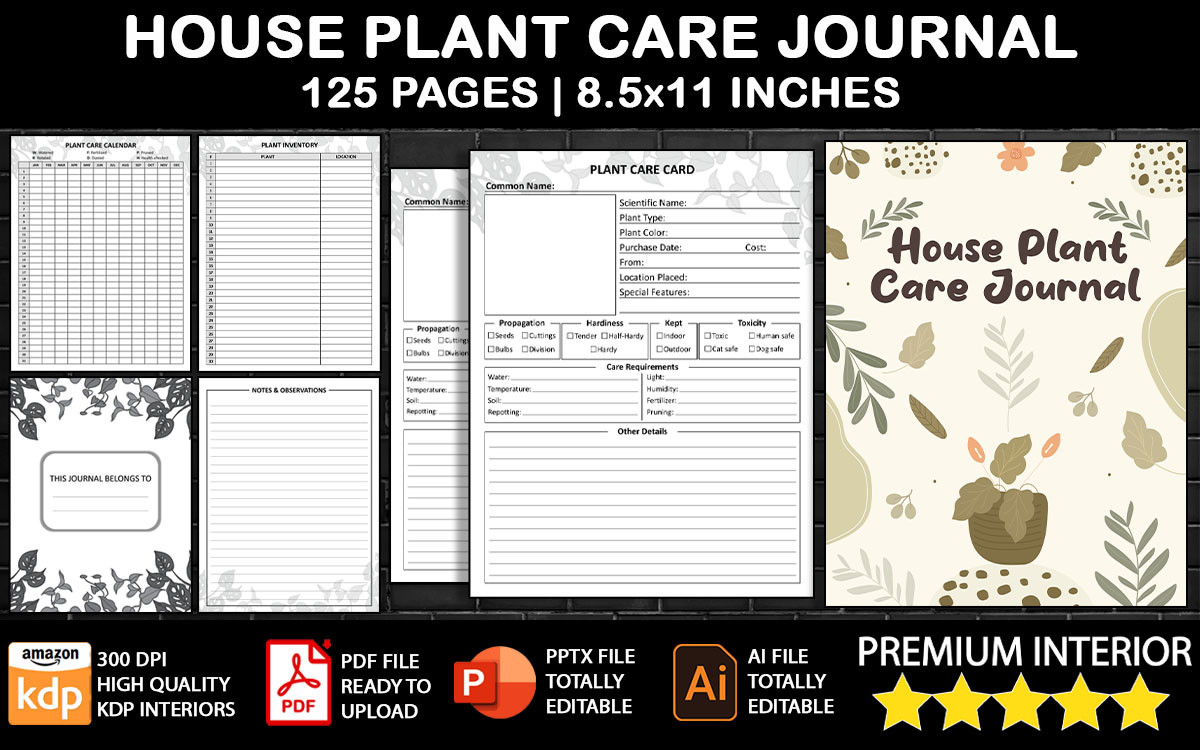 Plant Care Journal: A 125-Page Journal with Room for Sixty Plants original product preview