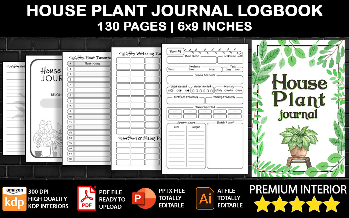 Plant Care Journal: A Smaller 130-Page Logbook with Editable Pages original product preview