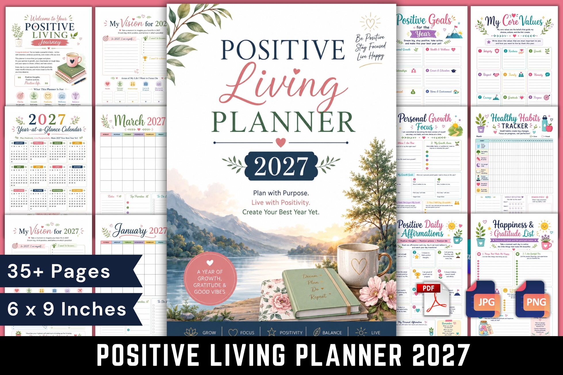 2027 Monthly Planner — 2027 Monthly Reflection Planner by Mahira Pro