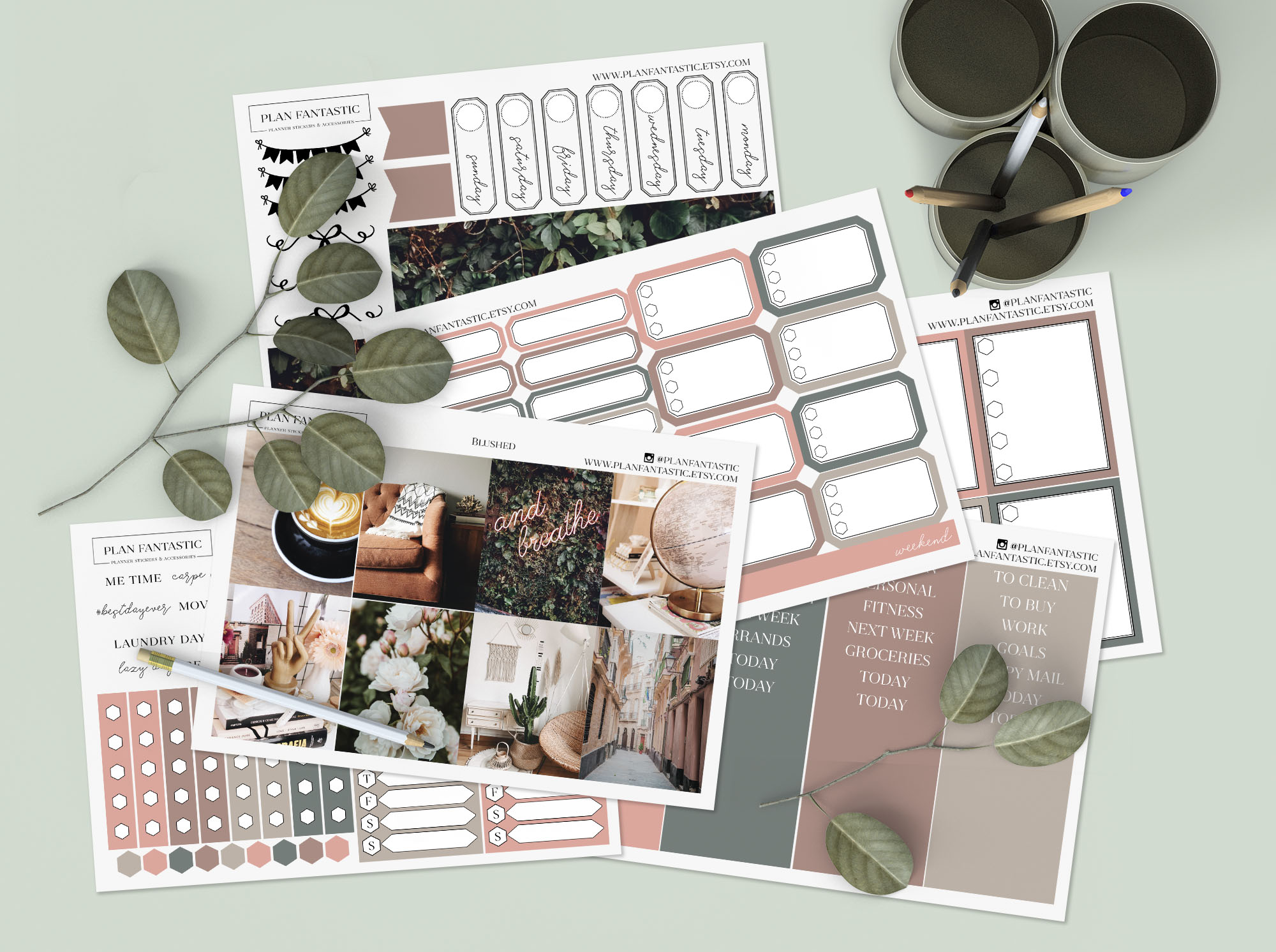 Printable Planner Stickers: Blushed Printable Planner Sticker Kit