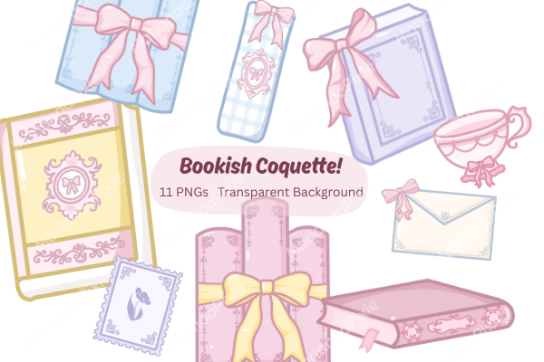 Reading Planner Stickers: Bookish Coquette Stickers by Marianaa Pixie