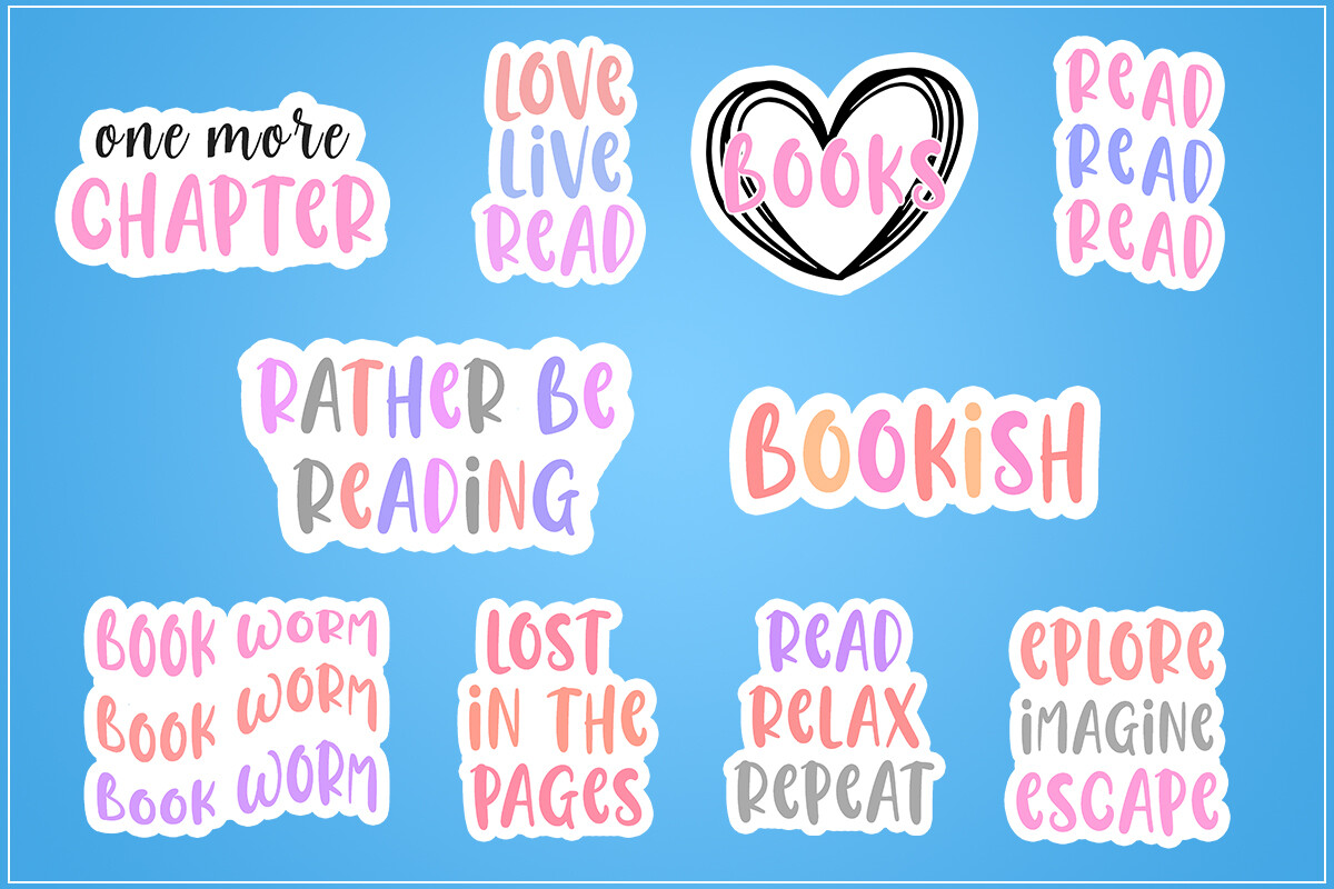 Reading Planner Stickers: Reading Quote Sticker Bundle by Crreative Contributors